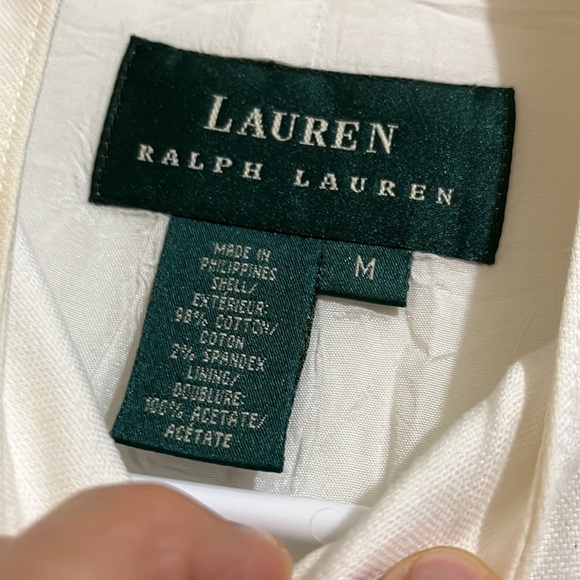 Lauren Ralph Lauren ivory colored long sleeved jacket with front zipper. Size M - Picture 2 of 9